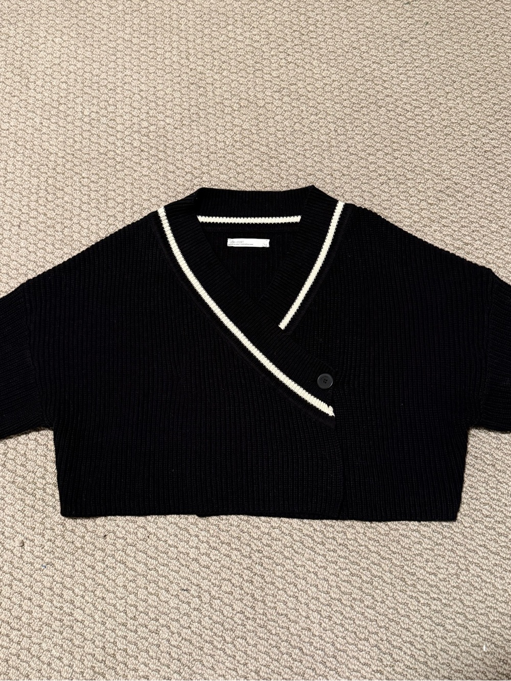 Oak + Fort Cropped Knit Crossbody Sweater